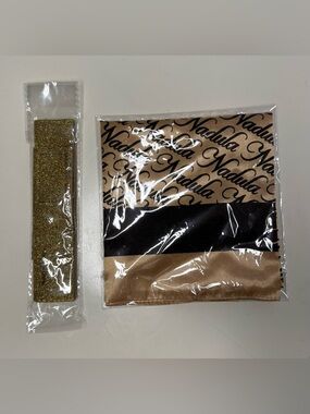 BRAND NEW Nadula Silk Scarf and Glitter Velcro Headband